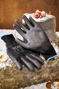 Scan Black PU Gloves, Pack of 5